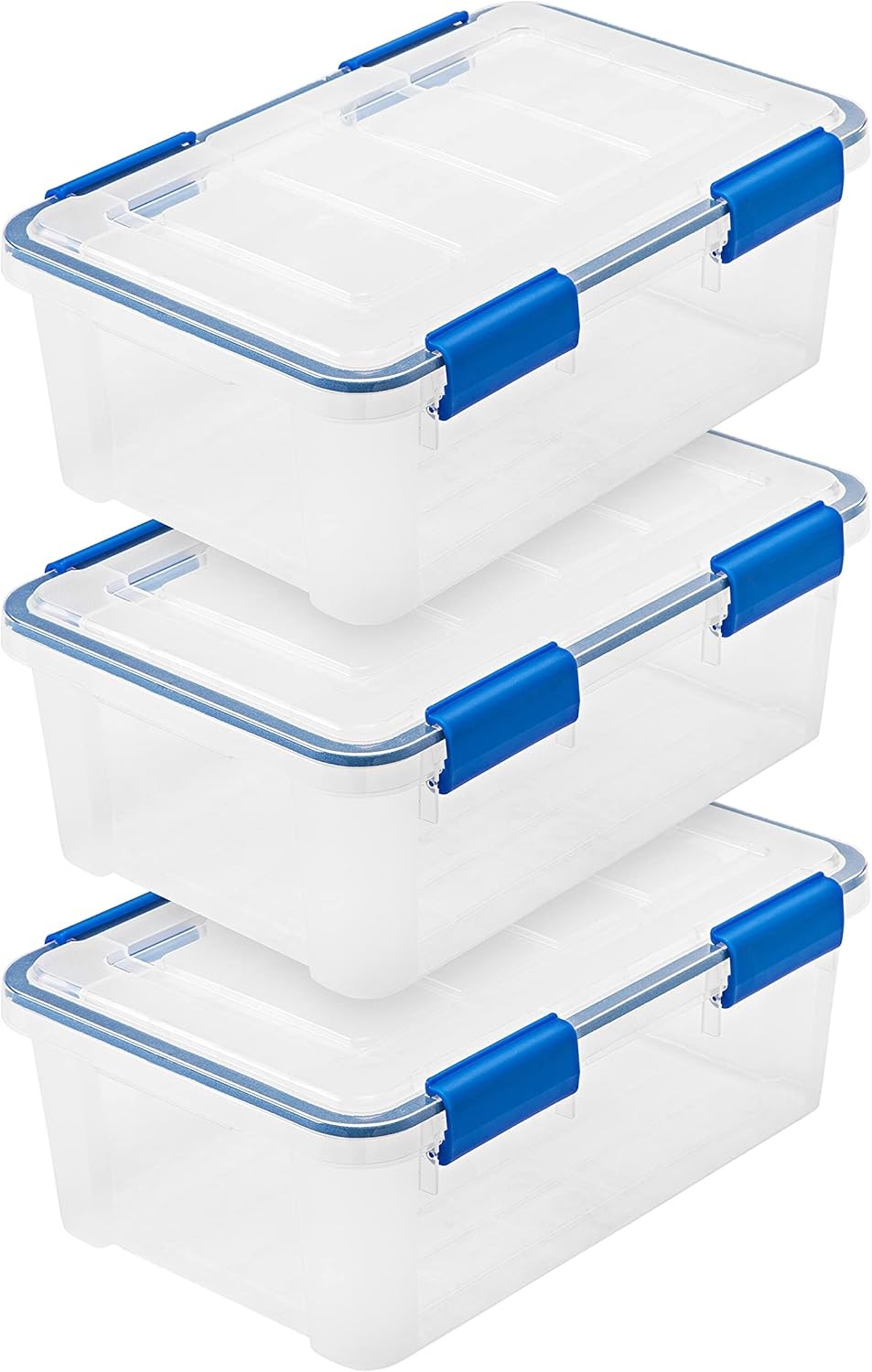 WeatherPro 16 Qt Storage Bins with Lids, 3 Pack, BPA-Free Plastic Gasket Box gallery