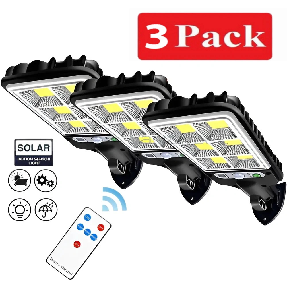 3PCS Outdoor Solar Wall Light LED Motion Sensor Bright Flood Street Lamp 3 Modes gallery