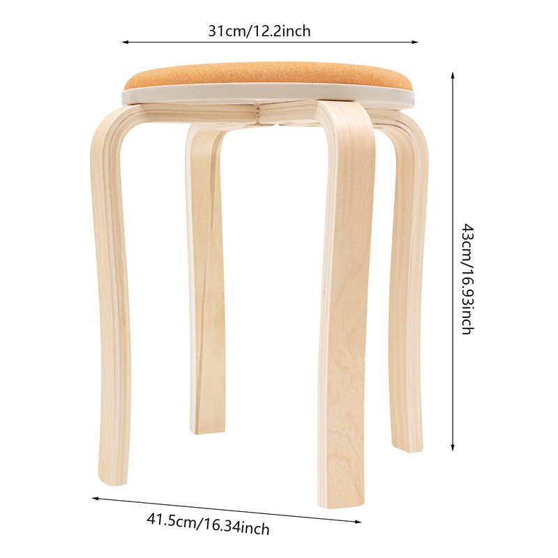 Colorful Stackable Round Stools, Set of 8 Stacking Wooden Stools 41.5*31*43cm gallery