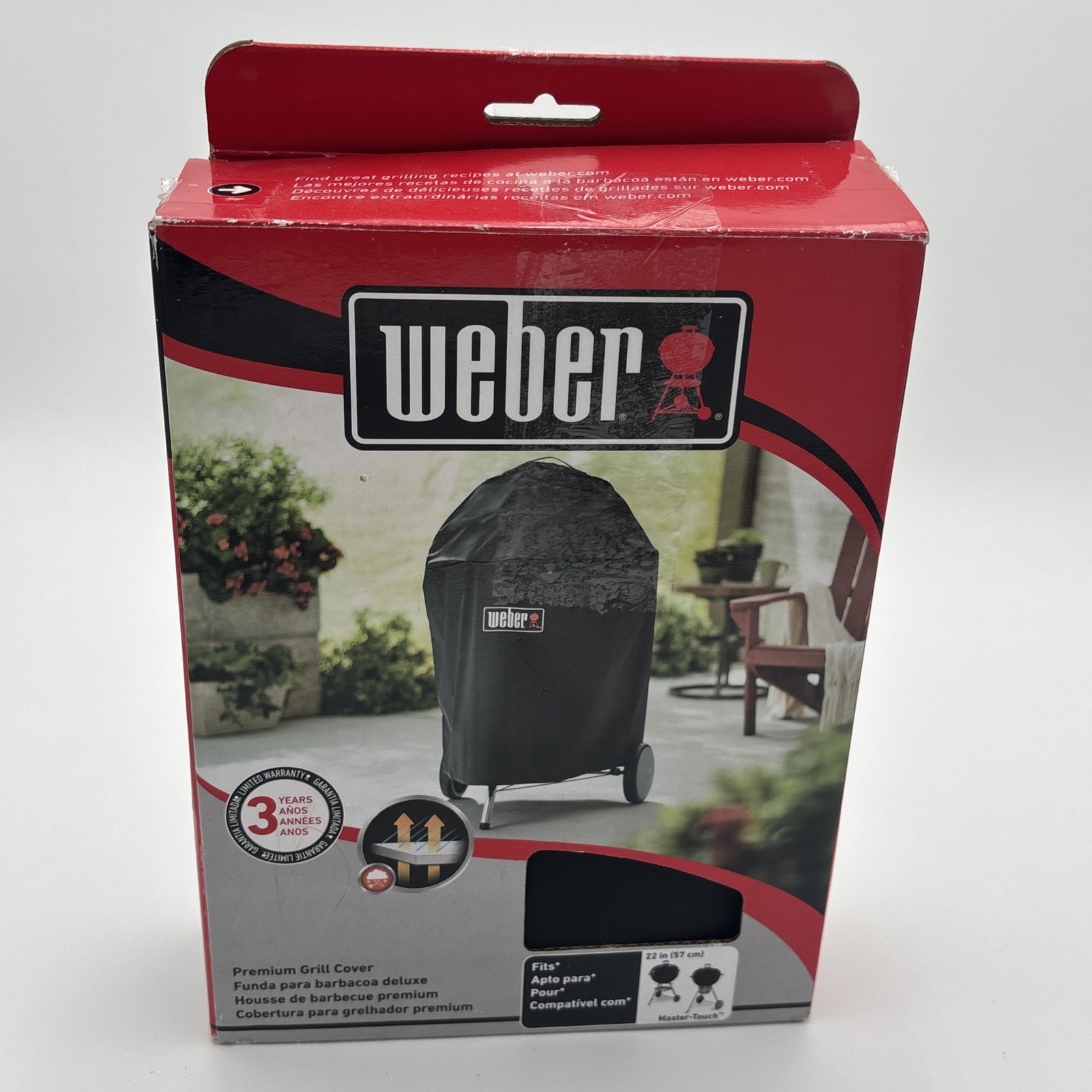Weber Grill Cover 22in Master-Touch Black Polyester Premium 7150 Weatherproof gallery