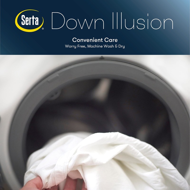 Serta Down Illusion Soft Hypoallergenic Soft/Medium Bed Pillows King, White gallery