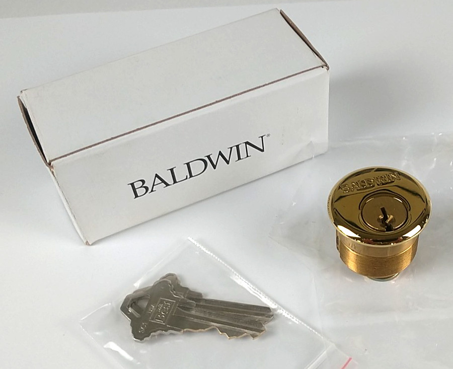 Baldwin 8321 003 Mortise Single Cylinder C Keyway 1-1/8" Polished Brass w/ Keys gallery