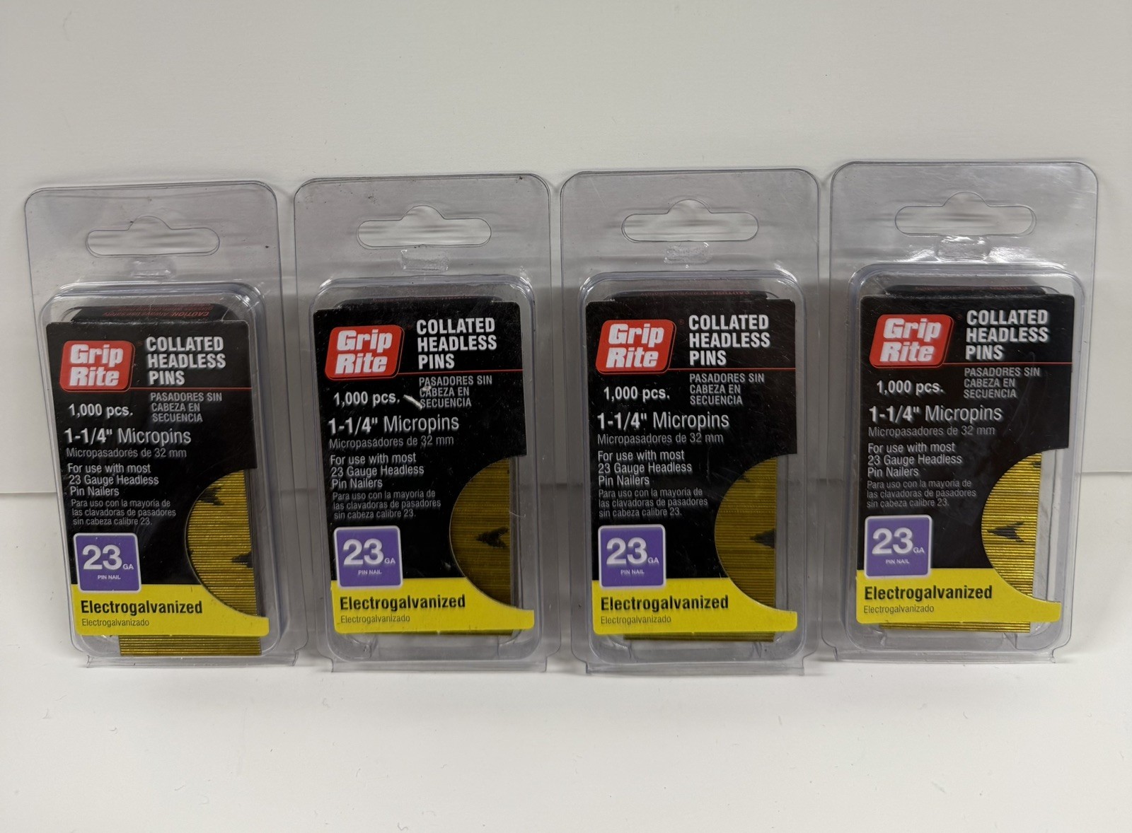 4 pk Grip-Rite 23 Gauge micro pin nails 1-1/4 qty 4000 GR114PIN1M gallery