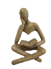 Bookshelf Decor Thinker Statue – Abstract Art Reading Thinker Sculpture Figurine