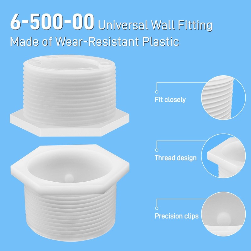 Funmit 6-500-00 Universal Wall Fitting (UWF) Connector Replacement for White gallery