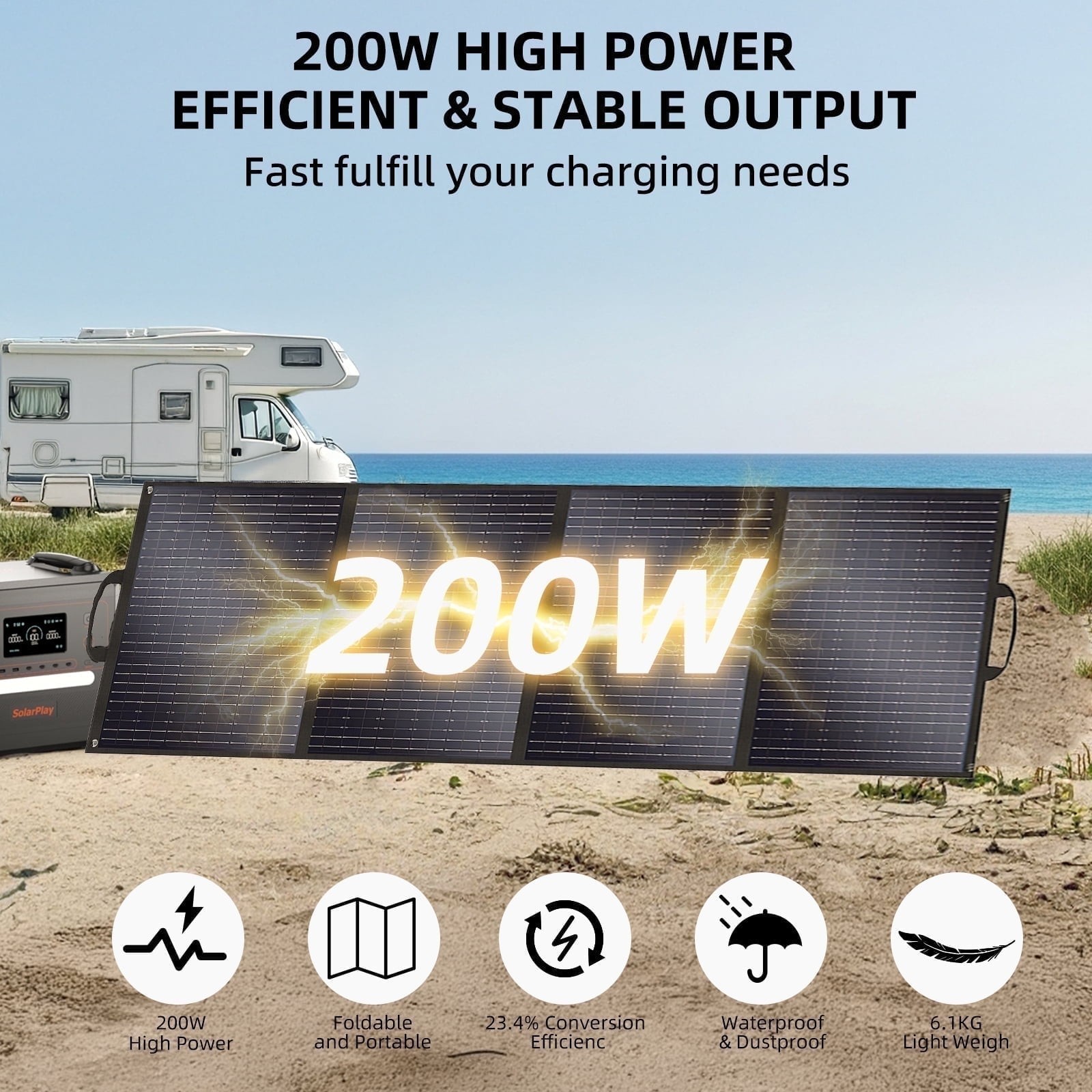 Solarplay Portable Solar Panel 23.4% for Solar Generators and Outdoor Camping gallery