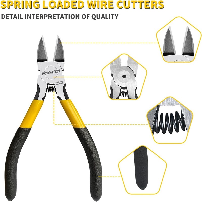 5 Inch Ultra Sharp Flush Cut Wire Cutters Diagonal Pliers for Jewelry Crafting gallery