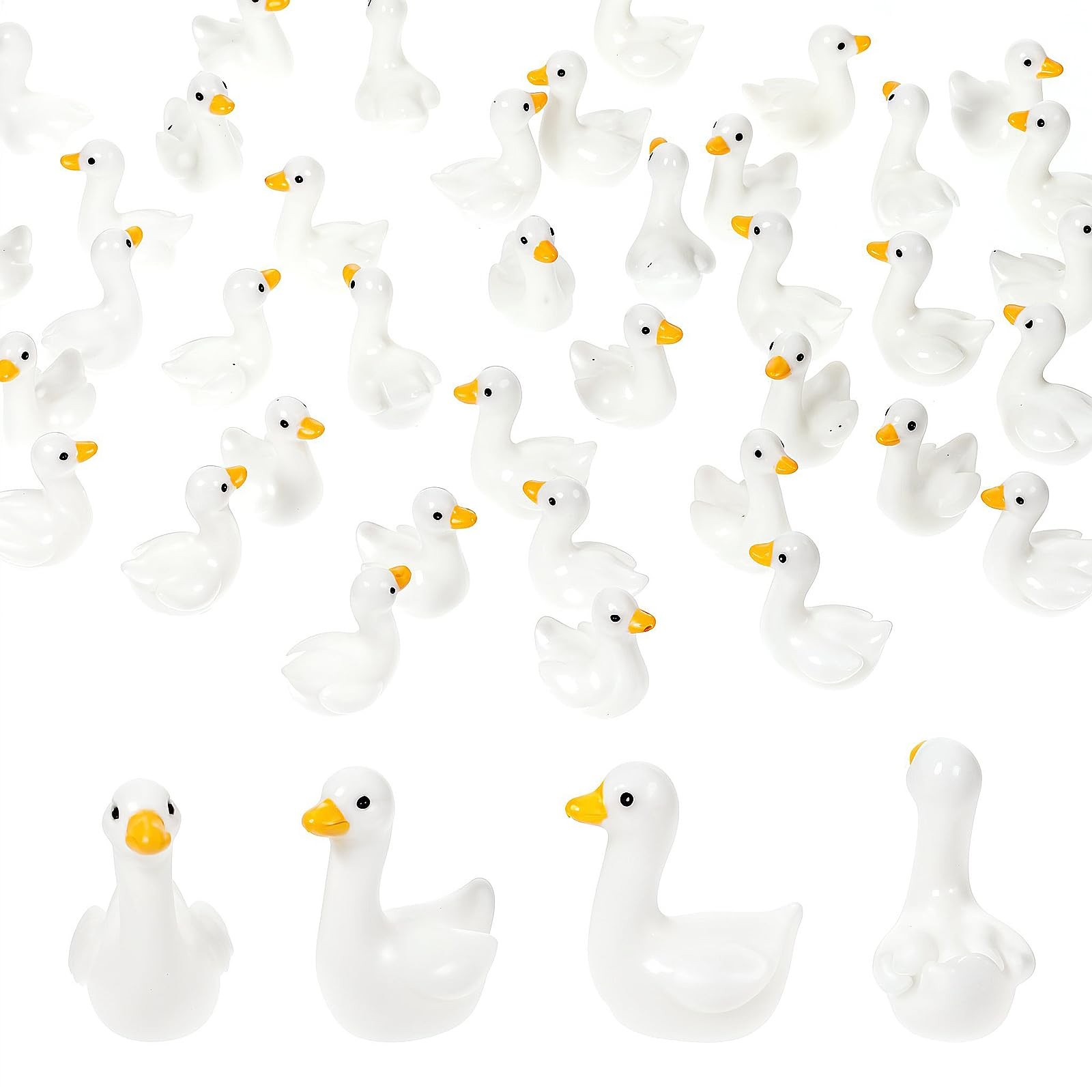 50Pcs Mini Tiny Gooses Resin Animal Figurines, Handcrafted Small Desk Goose Deco gallery