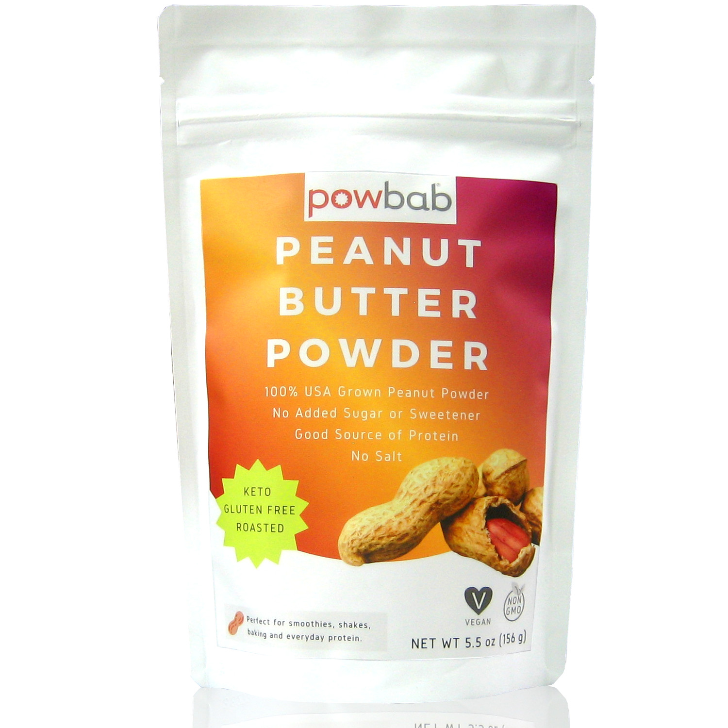powbab Peanut Butter Powder Unsweetened, No Sugar-100% USA Organic Peanuts 5.5oz gallery