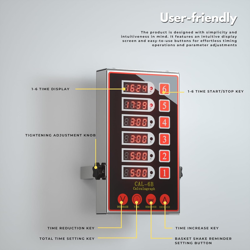 Commercial Kitchen Timer with 6 Channels, Professional LED Digital Timer for Coo gallery