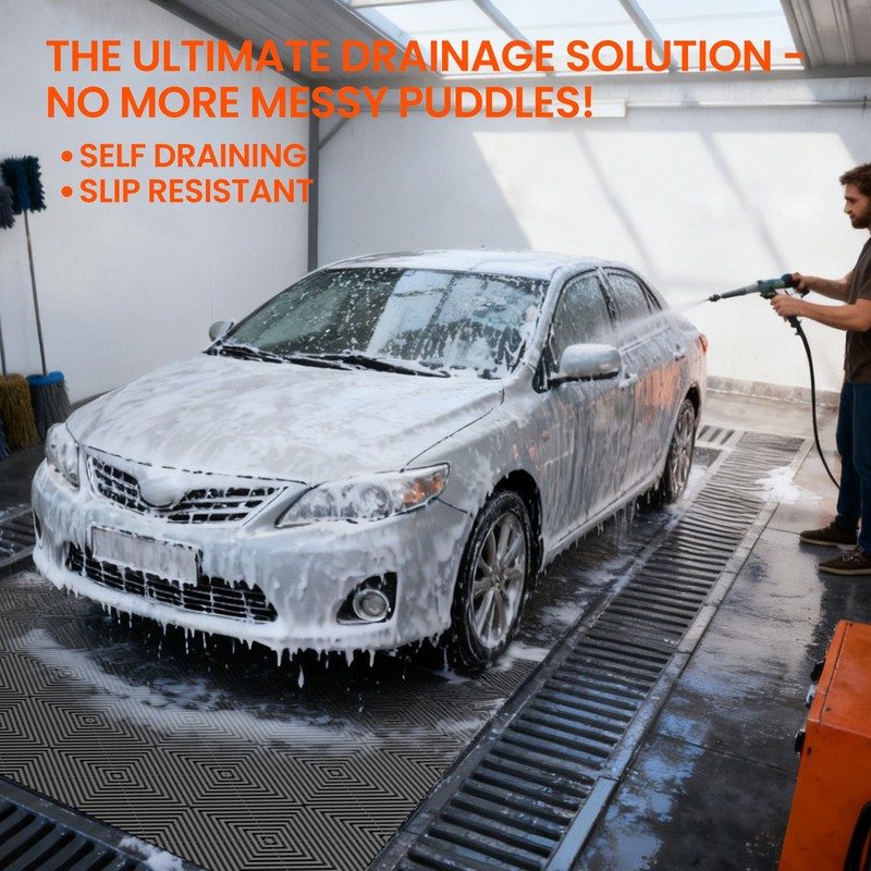 NAIZEA Garage Floor Tiles Interlocking Mat 24/36/50SqFt Modular PP Drainage Mat gallery