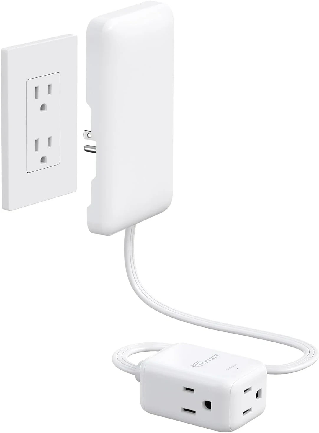 Flat Plug Extension Cord with Outlet Cover - 1.5Ft Short Power Extension Cord & gallery