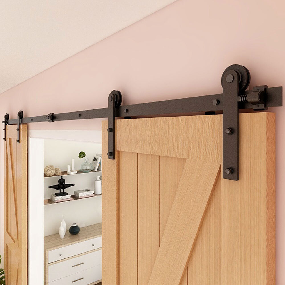 4-20FT Sliding Barn Door Hardware Closet Track for Single/Double Bypass Door Kit gallery
