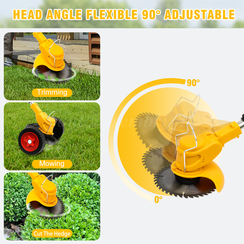 Electric Cordless Grass String Trimmer Lawn Edger Weed Wacker Cutter + 2 Battery gallery
