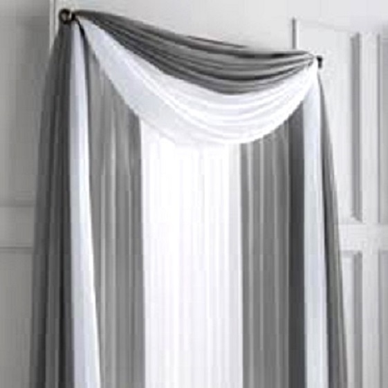 1 PC SCARF VALANCE TOPPER CASCADING VOILE SHEER FABRIC 35"-37" WIDE X 216" LONG gallery