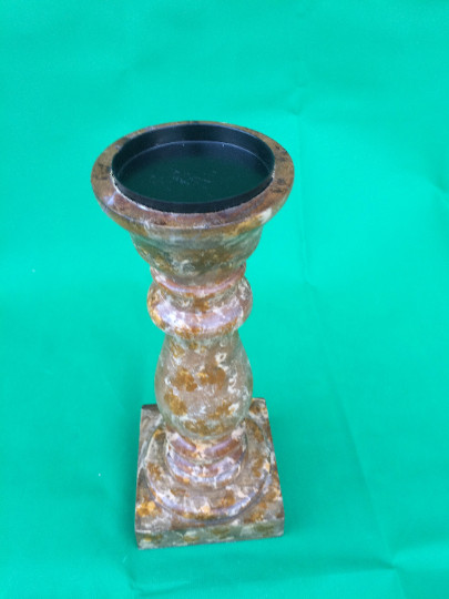 Artistic Handmade Americana Pillar Candleholder wood 12.5x12.5x30 cm New CH01B gallery