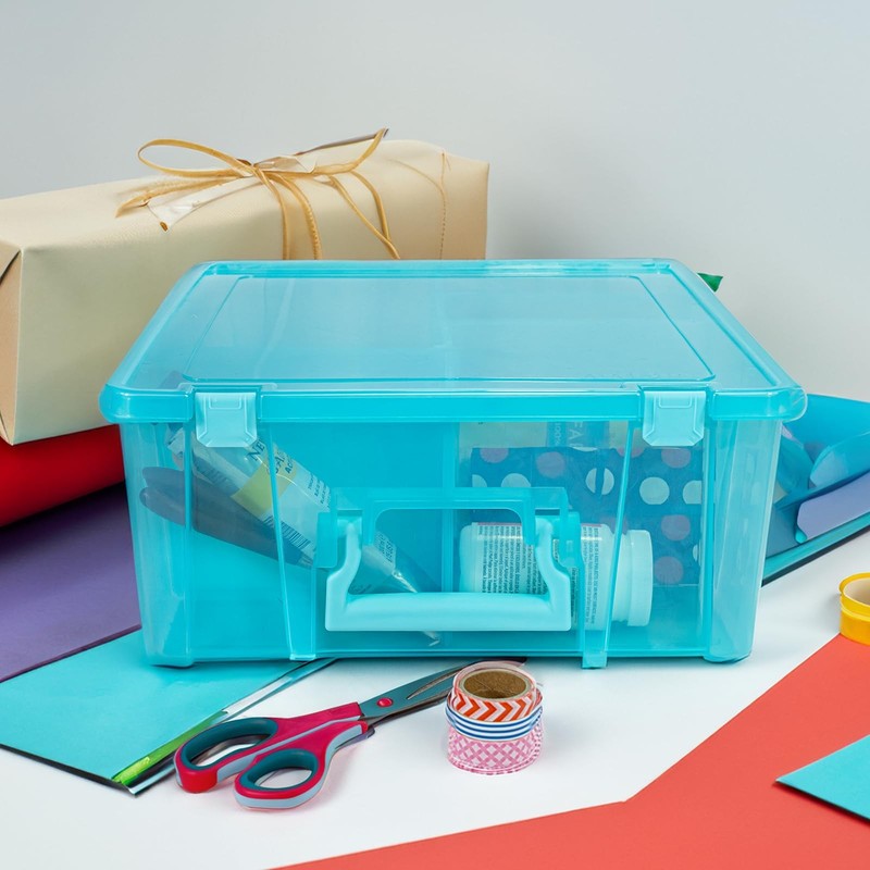 Super Satchel Compartment Box Stackable Durable Art Storage With 8 Removable Com gallery