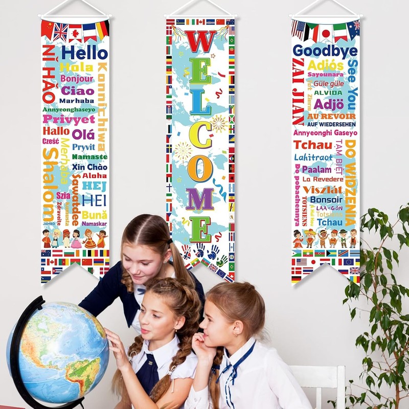 3PCS International World Flags Decorations Country Flags of the World Banner gallery