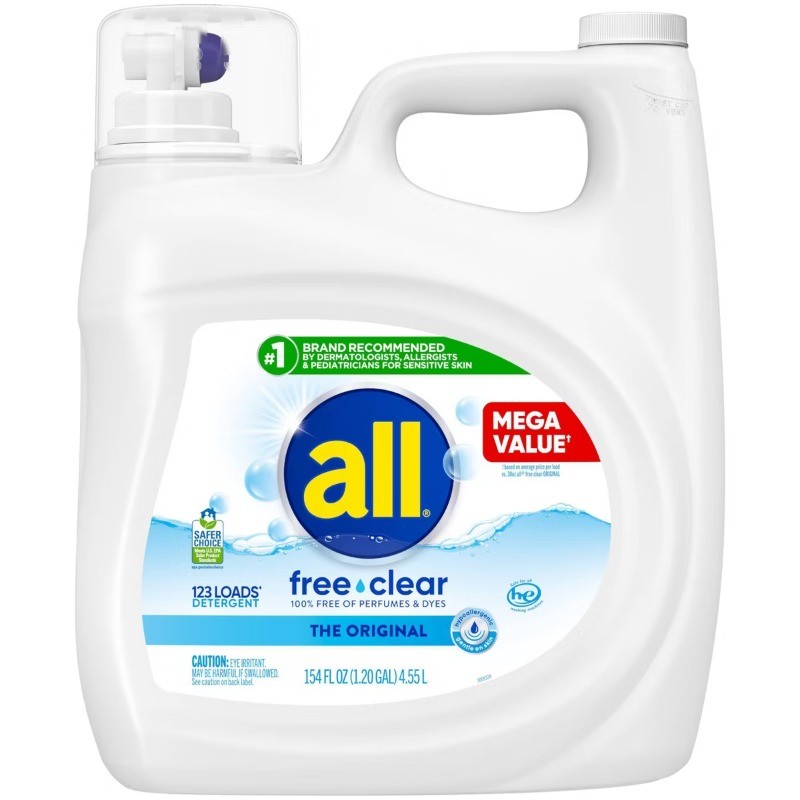 Unscented Free Clear for Sensitive Skin HE Liquid Laundry Detergent - 154 fl oz gallery