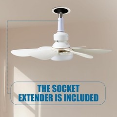 Socket Fan with LED Light and Remote Control 1000 lumens 16 inch six speed fan