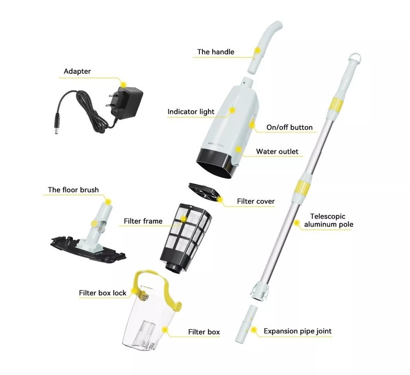 (2024 Upgraded) Lydsto Handheld Pool Vacuum with Telescopic Pole, Cordless Re... gallery