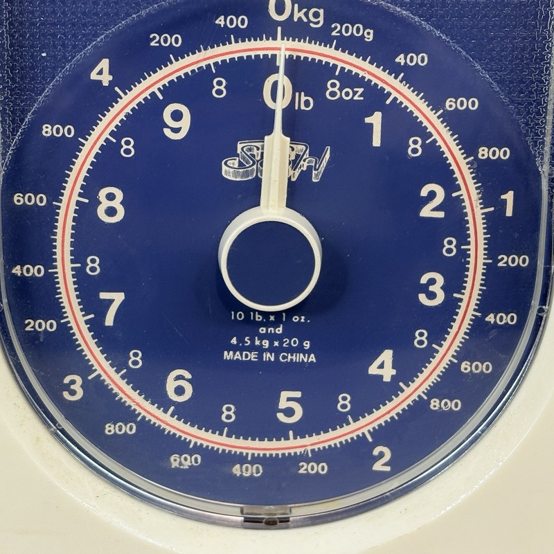 Vintage SSH 10 LB Analog Spring Kitchen Counter Scale Tan Plastic RETRO gallery