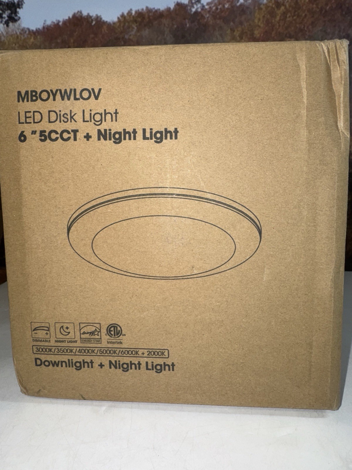 MBOYWLOV LED Disk Ceiling Light 6" 5CCT Downlight & Night Light 6-Pk 3000-6000K gallery