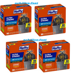 4 Pack – Hefty Ultra Strong Drawstring Trash Bags, Unscented 33 gal., 90 ct.