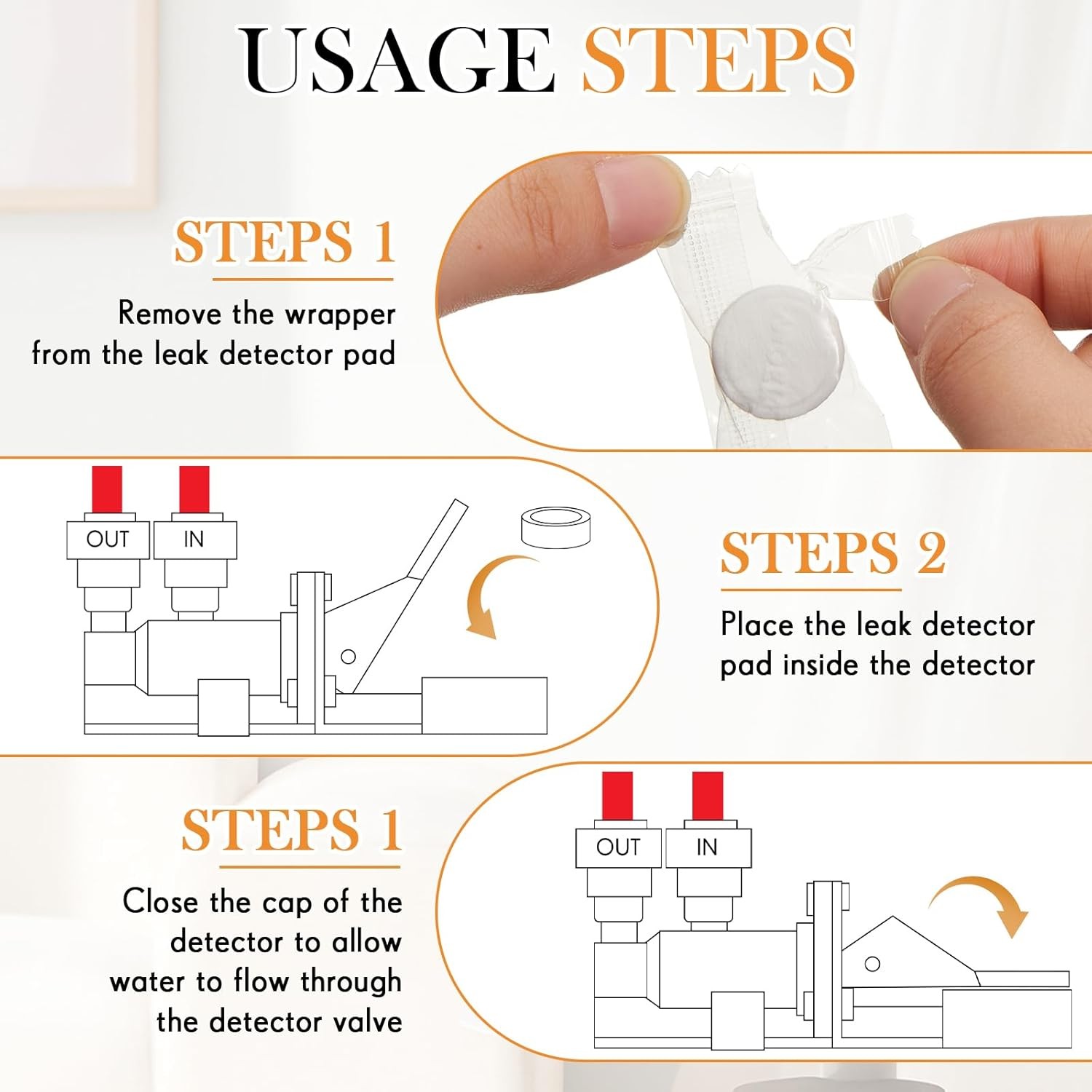 10 Pcs Replacement Pads for Automatic Leak Detectors in Under Sink Reverse Osmos gallery