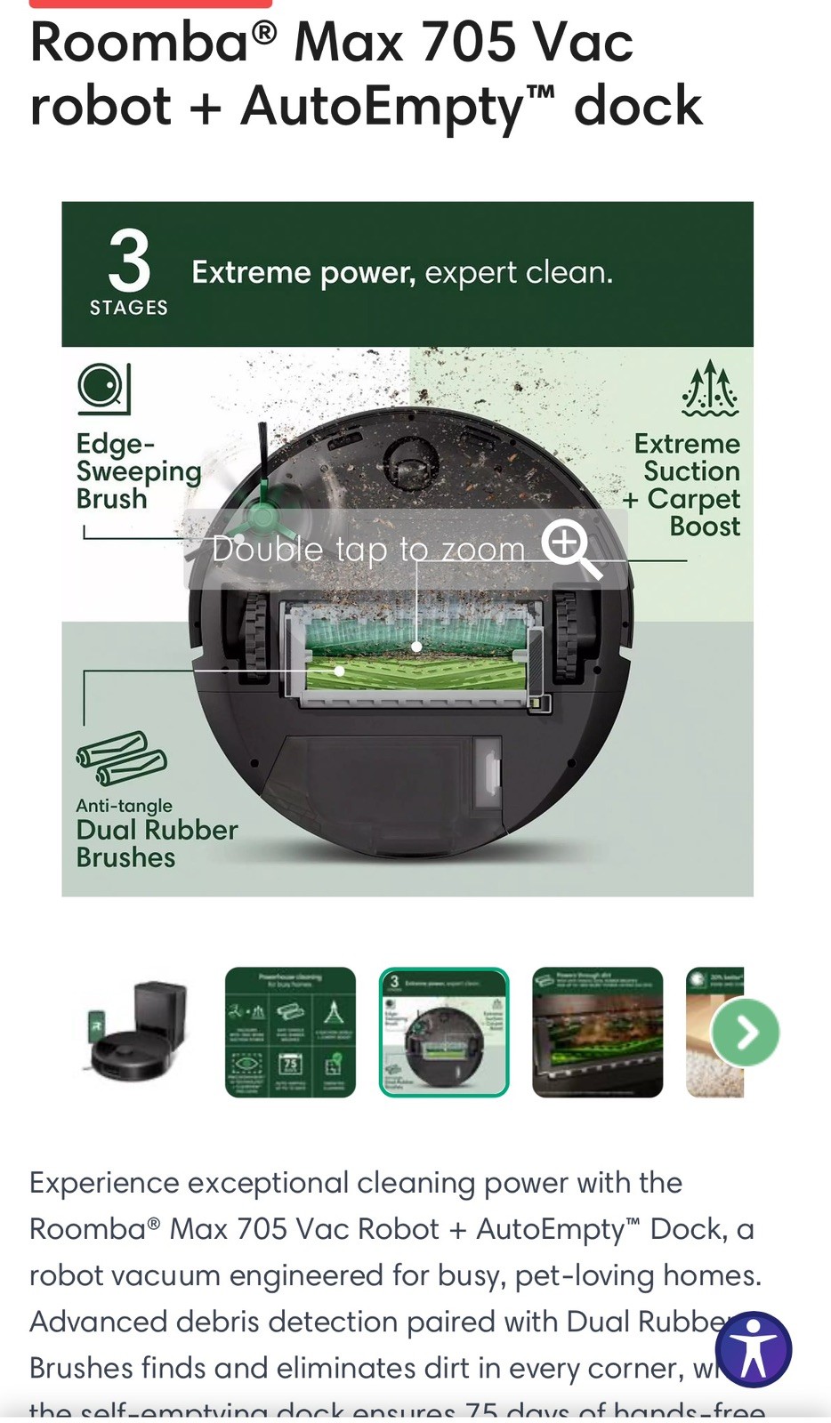 iRobot - Roomba Max 705 Vac Robot Vacuum + AutoEmpty Dock - Black gallery