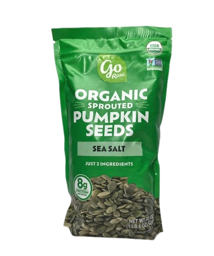 Sprouted Organic Pumpkin Seeds With Sea Salt By Go Raw 2 Pack 2.75lbs Total gallery