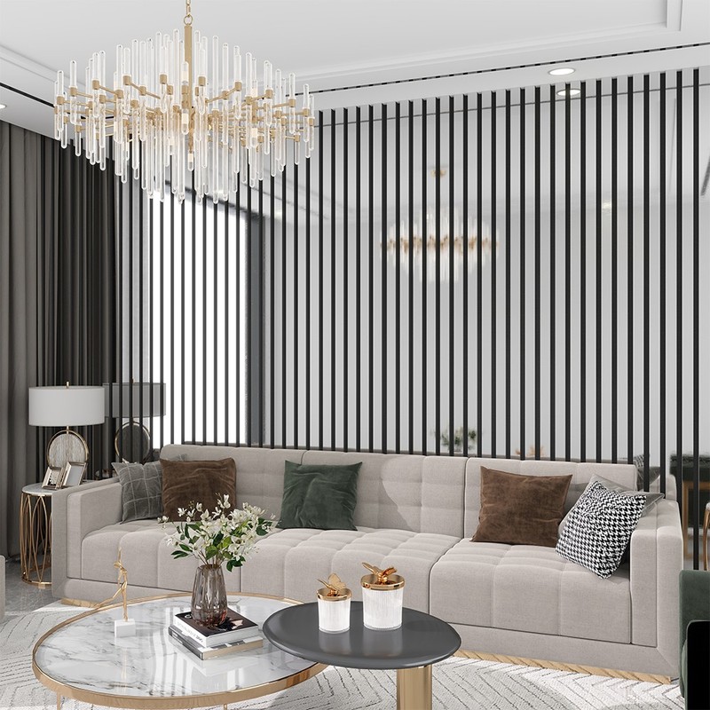 Self-Adhesive 3D Wall Decal-3D Grid Wallpaper, Silvery Mirror Stripes Wall Panel gallery