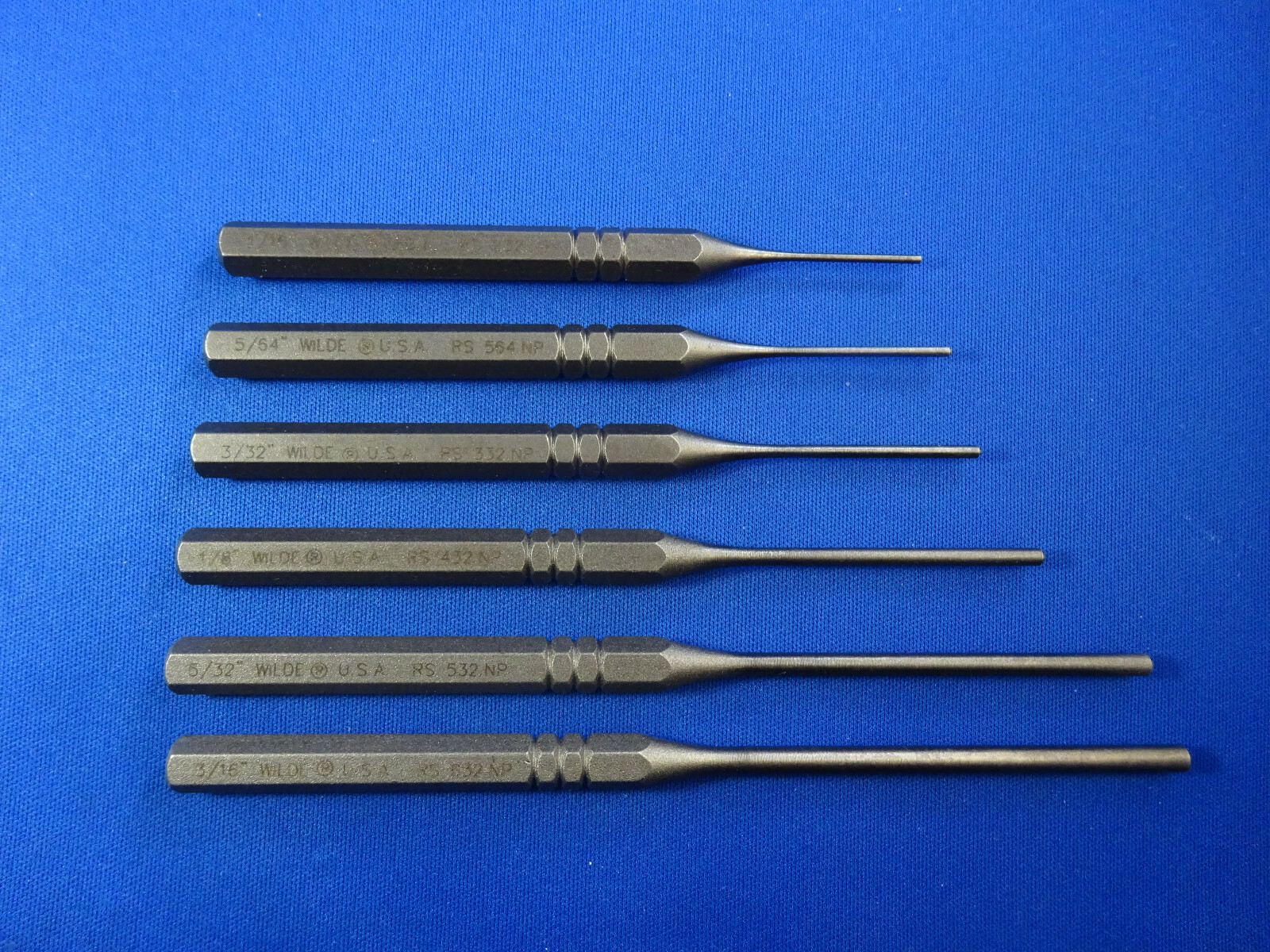 WILDE TOOL RS906AA MADE IN USA 6PC SPRING STEEL ROLL PIN PUNCH SET! GUNSMITH gallery