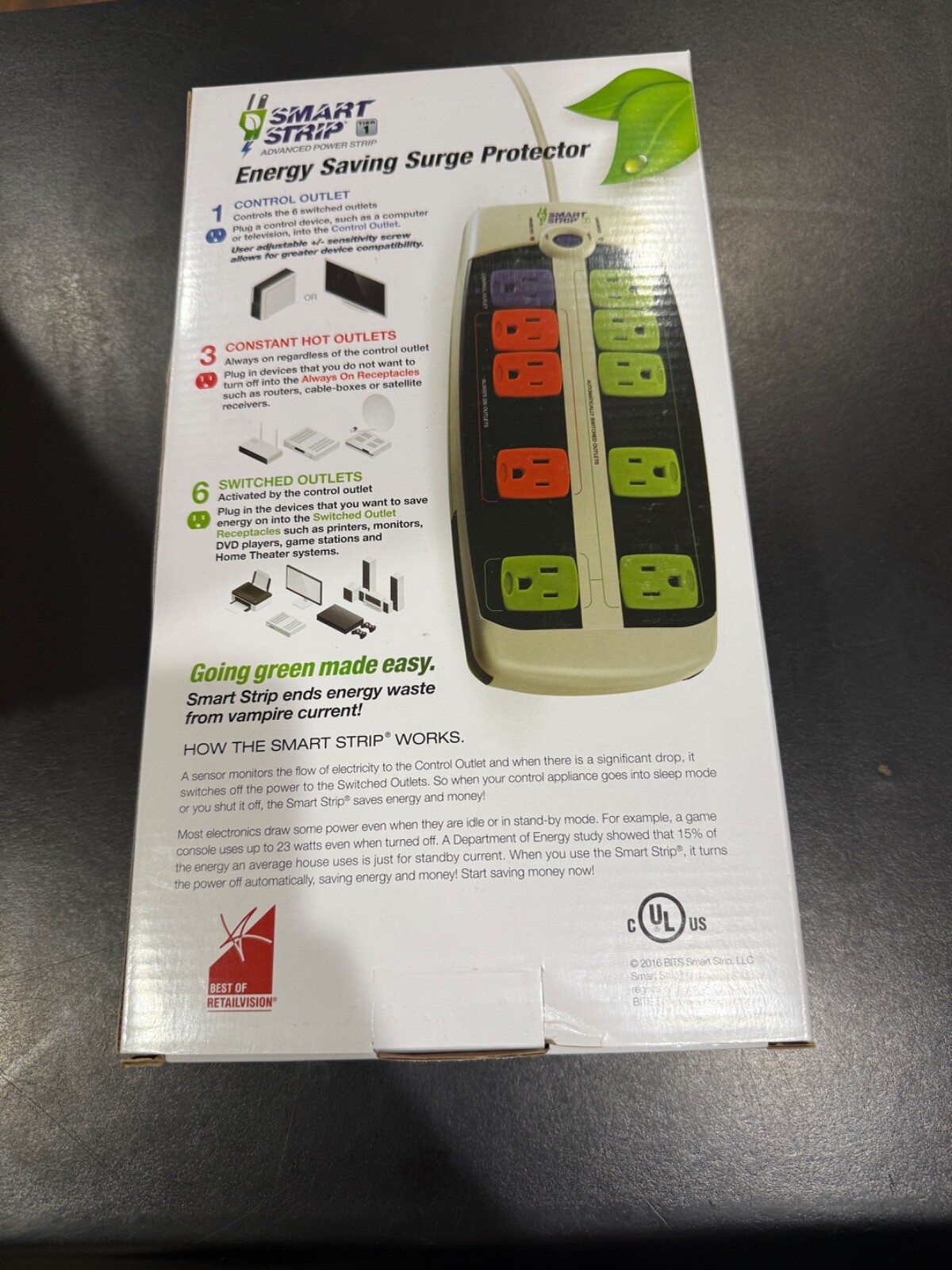 *NEW* BITS Ltd. Smart Strip Energy Saving Surge Protector LCG-3MVR gallery