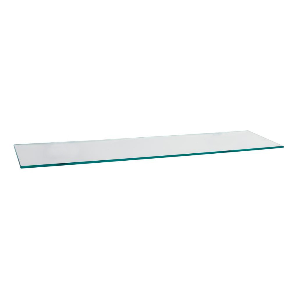 6" x 18" Rectangle Clear Tempered Glass Shelf - Flat Edge - 3/8" thick gallery