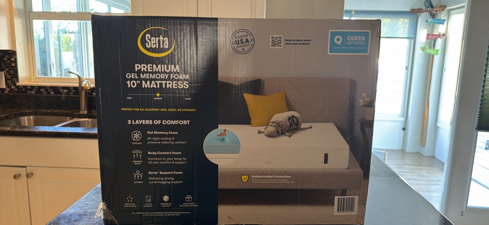 Serta 10" Queen Medium Tight Top Cooling Gel Memory Foam Mattress - Fiberglass F gallery