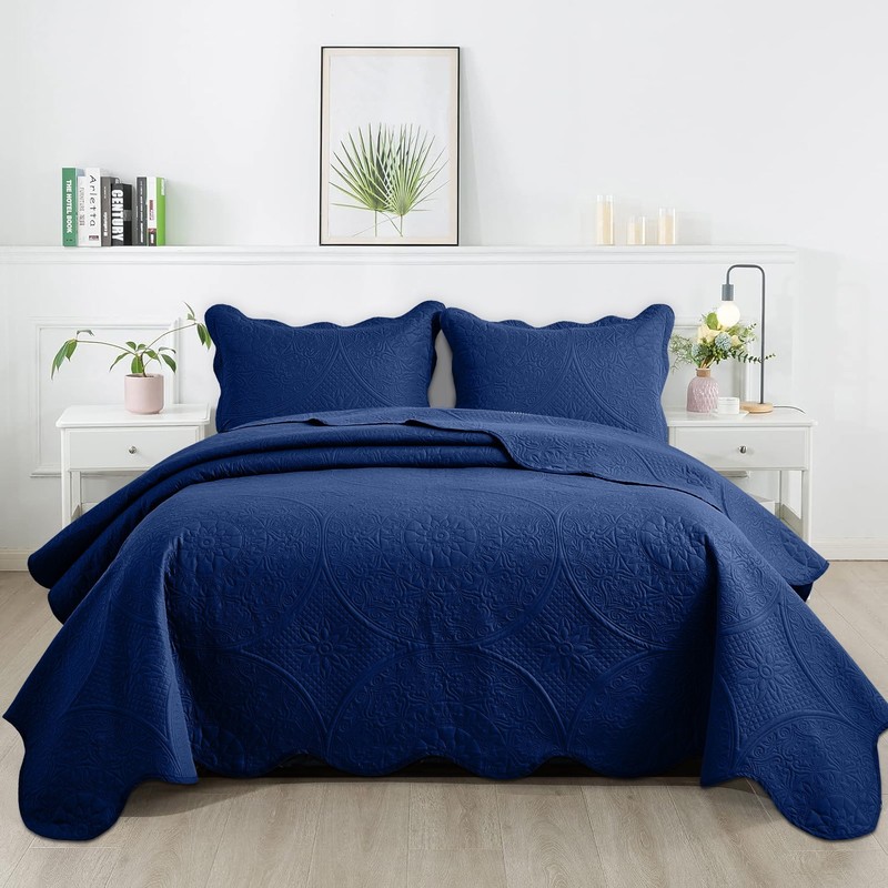 Bedspread Floral Pattern Soft Reversible Coverlet Bedding Set Twin Queen King gallery
