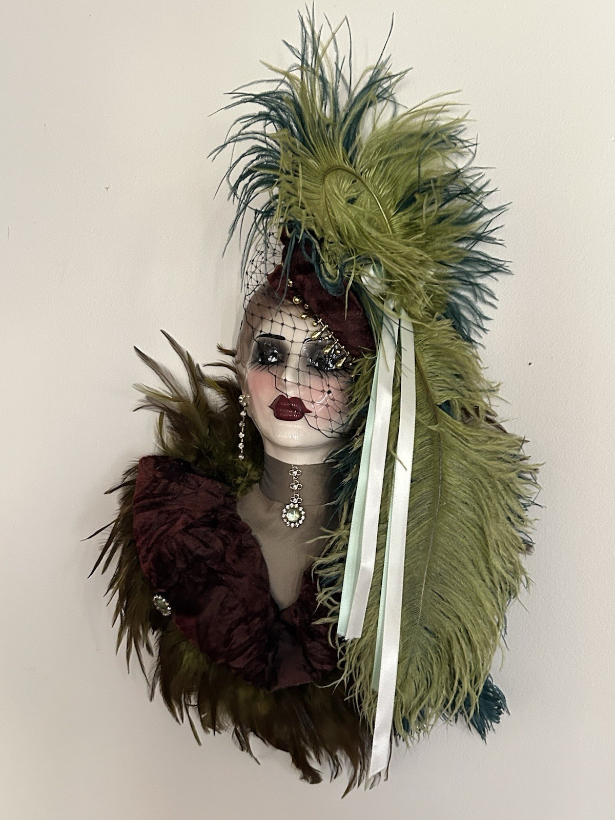 Vtg Unique Creations Lady Wall Hanging Face Mask Limited Edition Signed/Numbered gallery