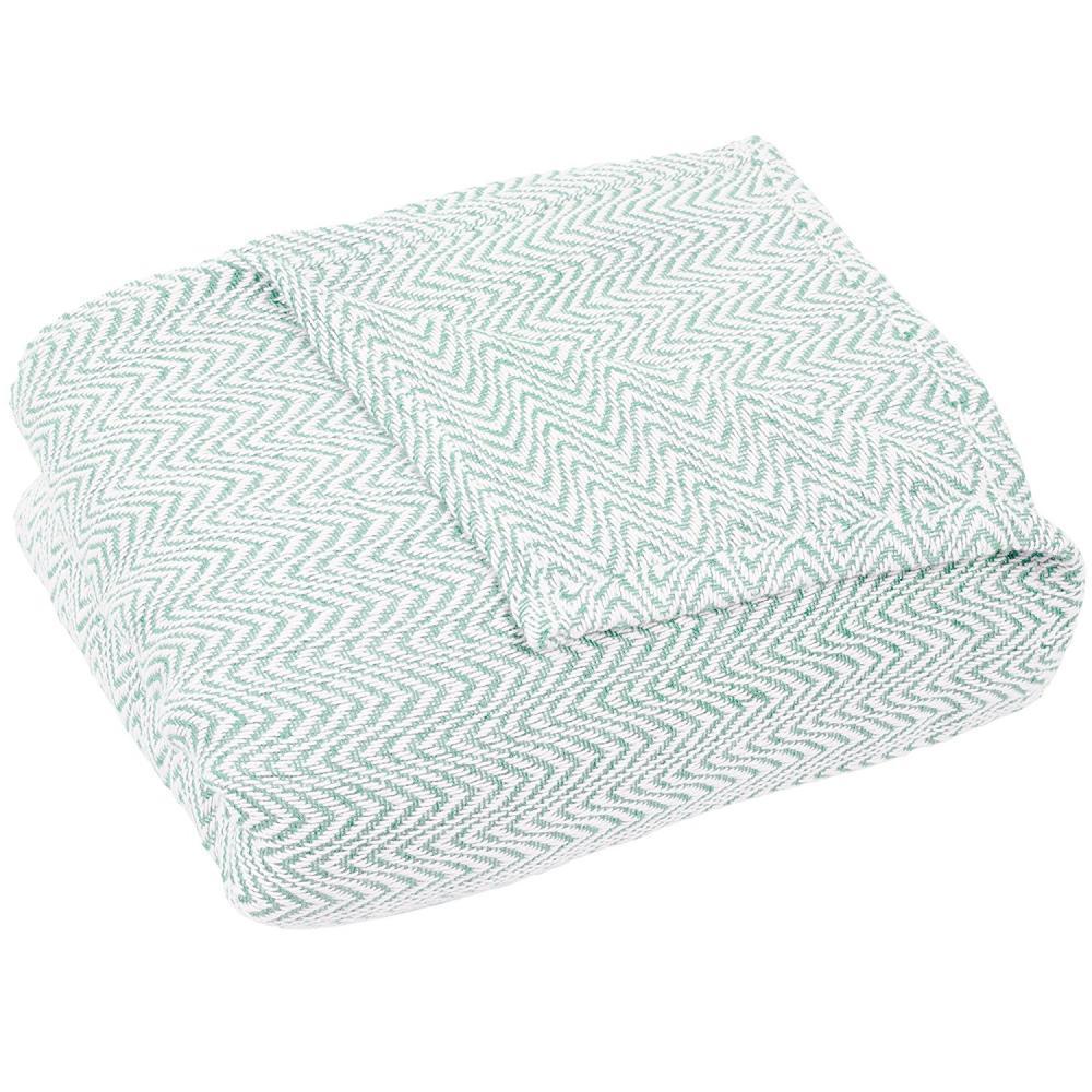 Lavish Home Luxury Soft Blanket White & Blue 100% Cotton 90" x 108" gallery