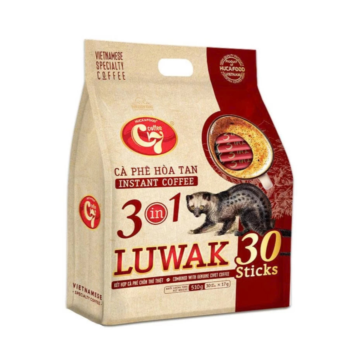 Vietnamese Luwak C7 3-in-1 Instant Coffee Bag of 30 Sachets VietsWay USA Seller gallery