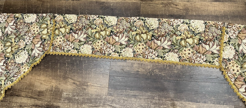Tapestry Brocade Window Valance Handmade 92 in. Medieval Castle Gold Trim gallery
