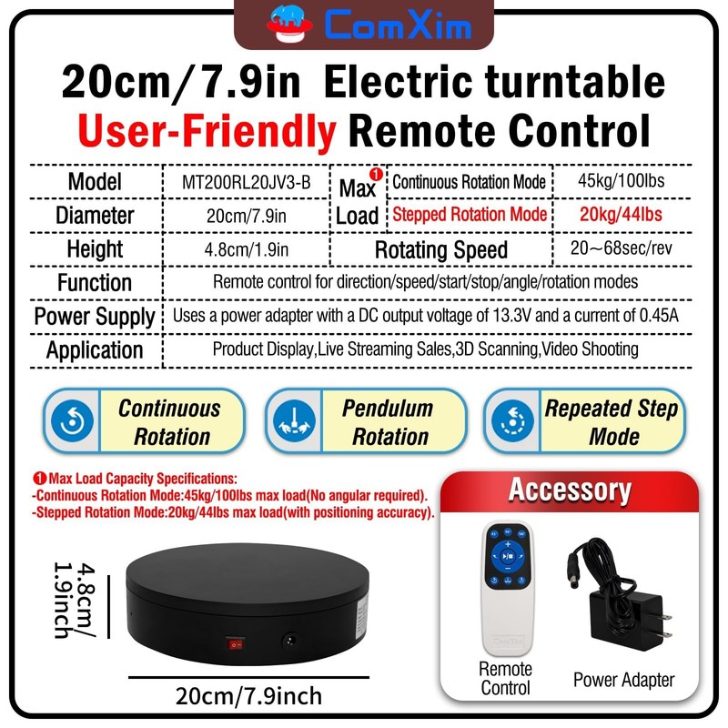 Remote Motorized Electric Turntable Rotating Display Stand Spinning Rotating gallery