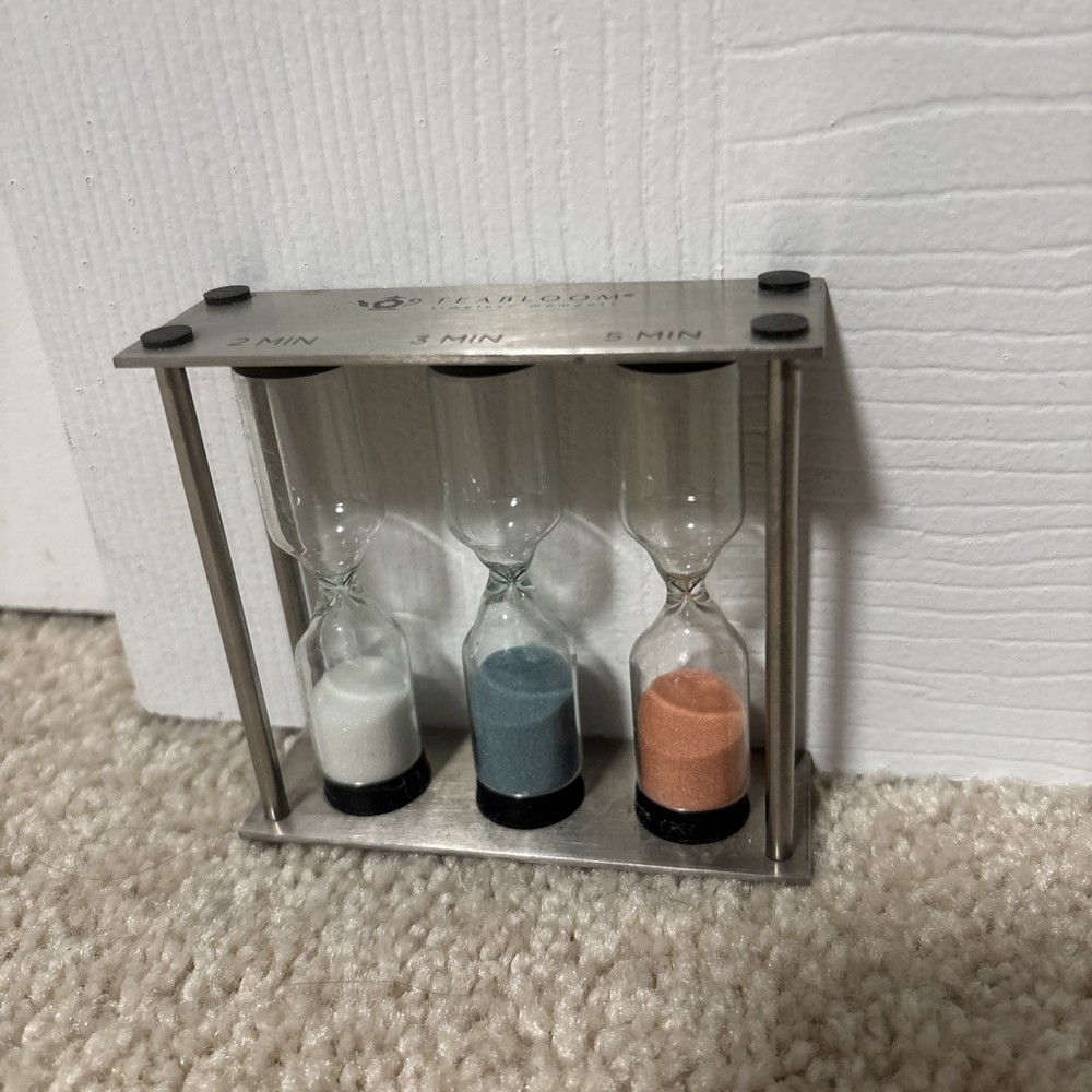 TeaBloom 3-In-1 Perfect Tea Timer, Includes 2, 3, and 5 Minute Sand Hourglass
