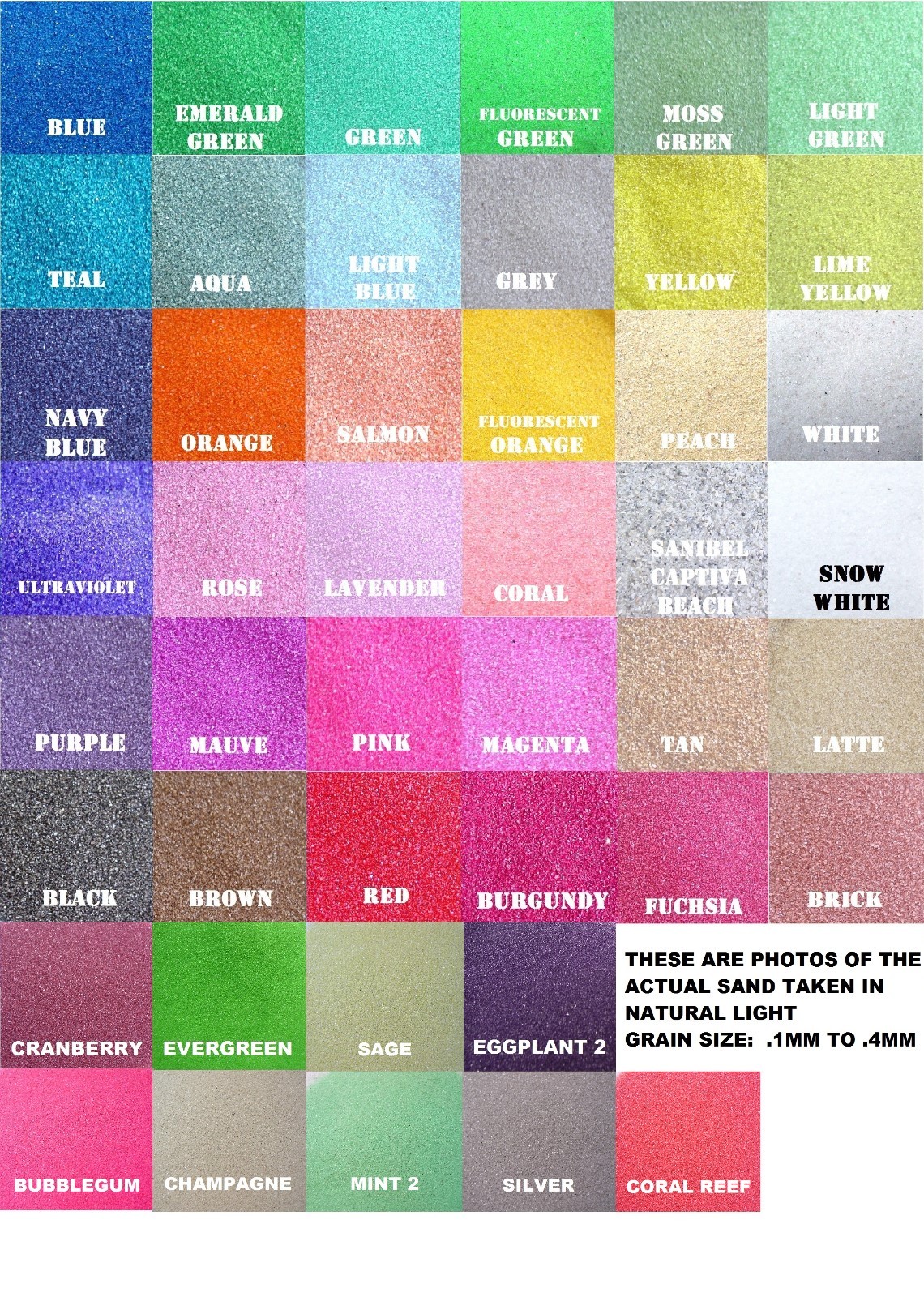 Colored Sand 6oz (1/2 cup) *125+ Colors* Unity Sand Ceremony, Wedding, Craft gallery