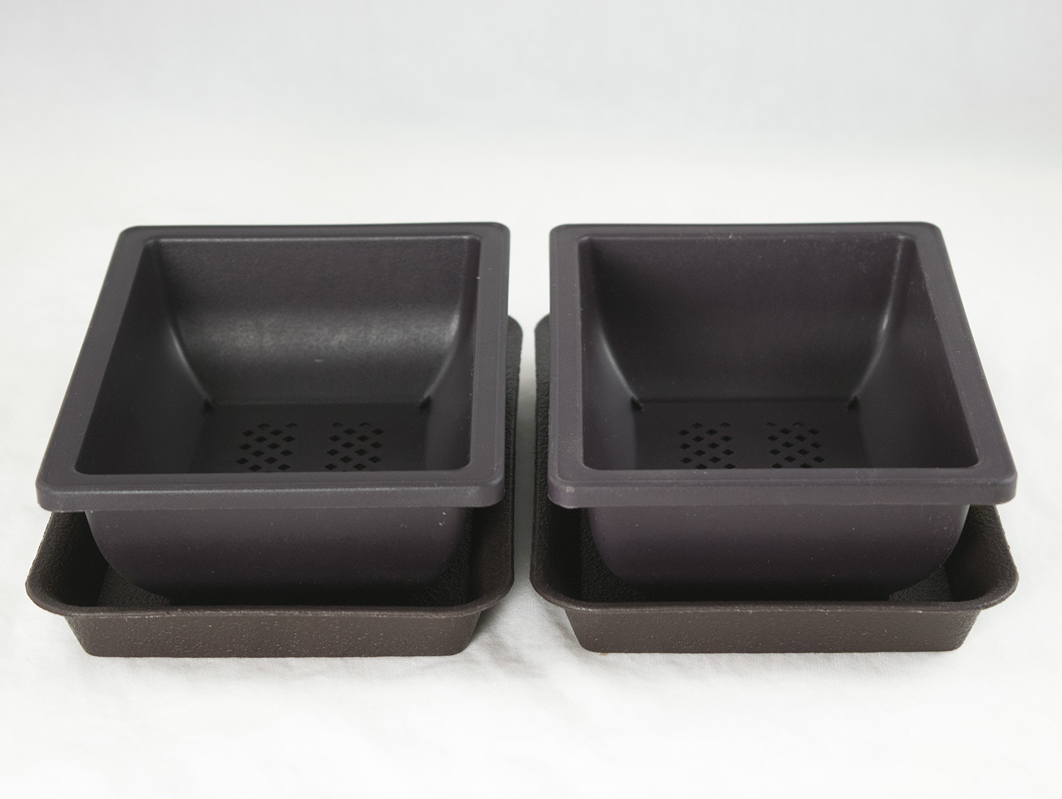 2 Sets Rectangular Plastic Bonsai training Pots + Trays - 6.25"x 4.75"x 2" gallery