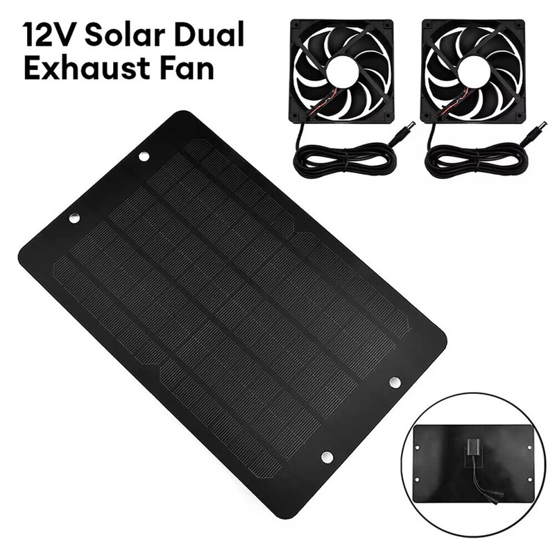 Solar Powered Fan Kit 10W Solar Panel Waterproof Fans for Outside Chicken Coops gallery