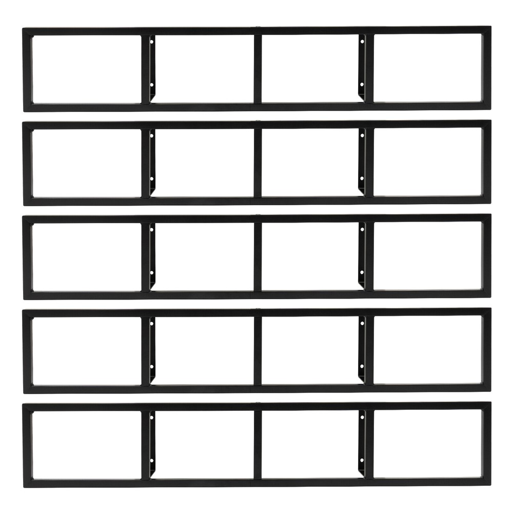 5PCS Wall Mount Media Storage Rack 34 Inch CD DVD Organizer Shelf Metal Floating