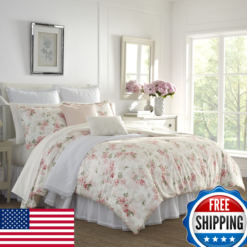 Laura Ashley - King Comforter Set Luxury Bedding Matching Shams Stylish Home gallery
