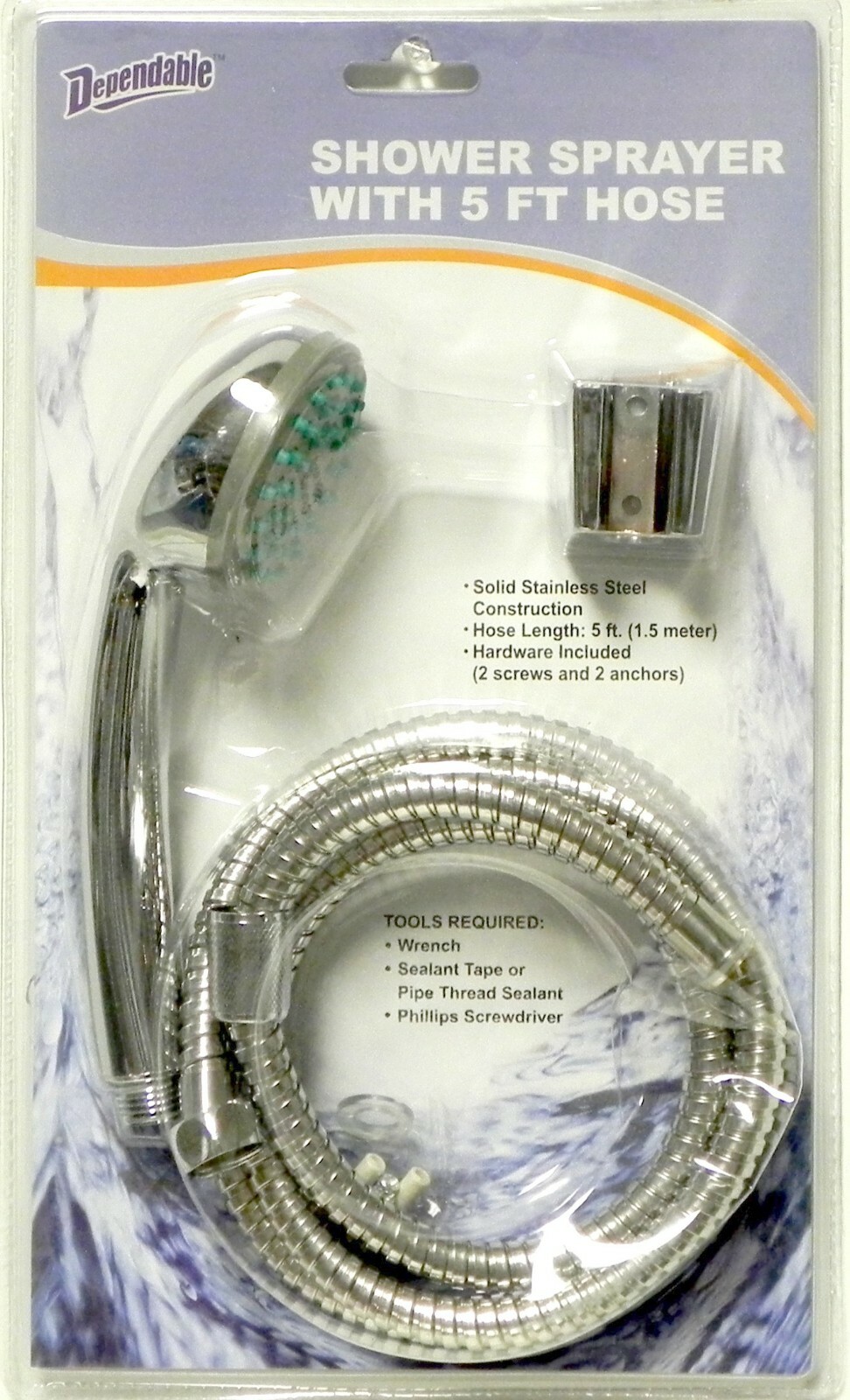 Shower Sprayer with 5 Ft Hose and Mount Chrome Construction Free Shipping gallery