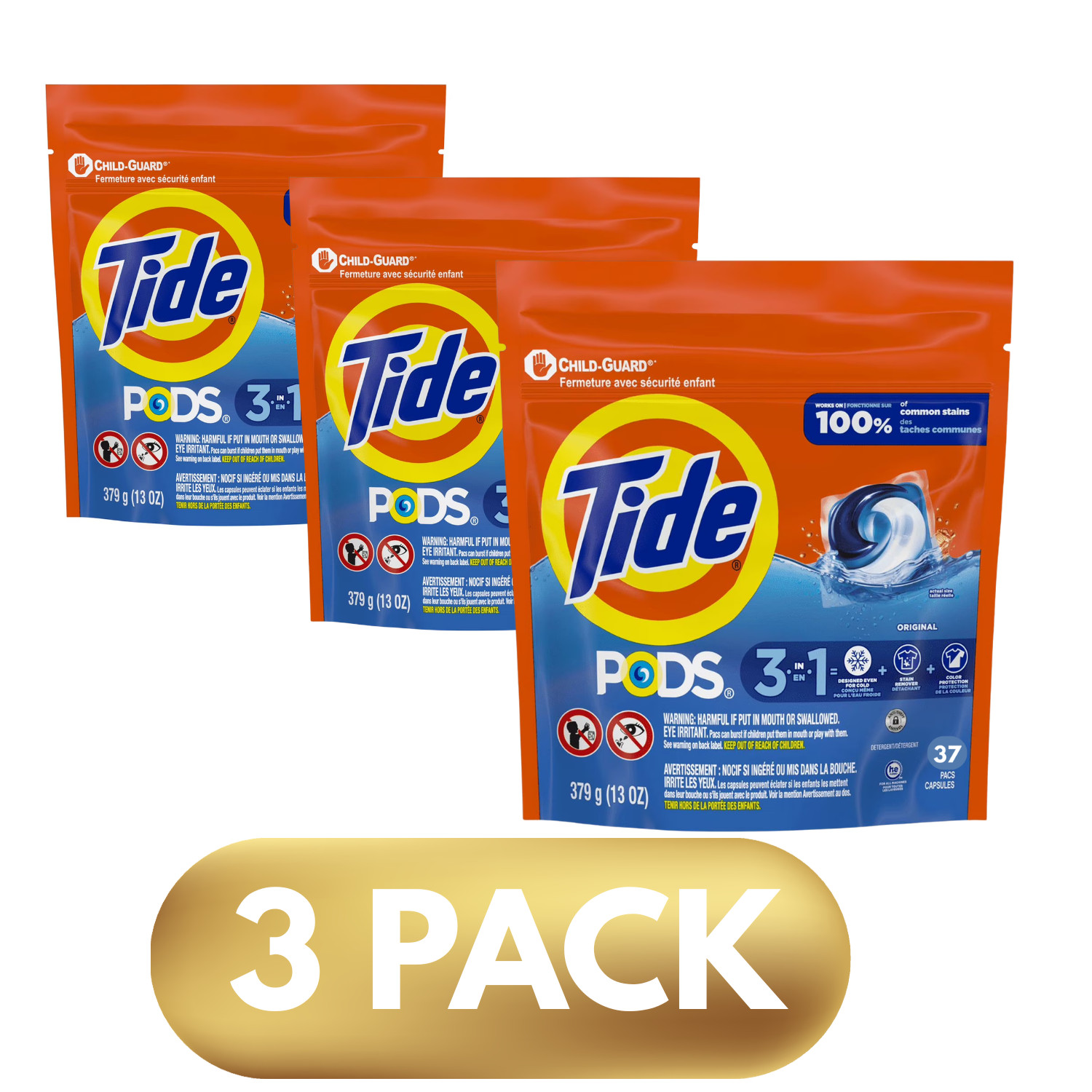 Tide PODS Original 3-in-1 Laundry Detergent – 37 Count 111 total HE Compatible gallery